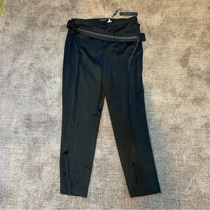 NWT! Black Satin Trousers with Belt